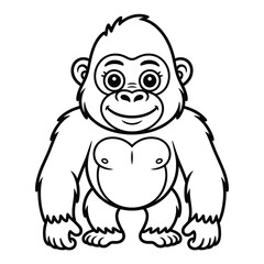 Obraz premium Cute smiling cartoon baby character illustration isolated on white background