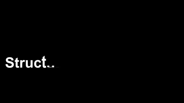 "Structure Define..." text appears on a minimalist black background.