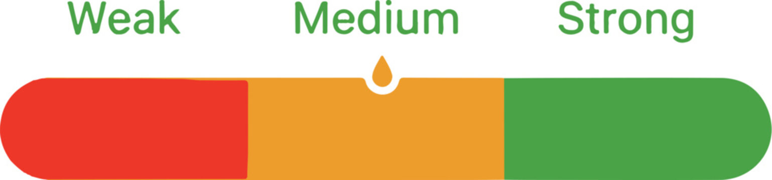 Interface Element Strength Meter Display Showing Medium Rating on Gradient Background