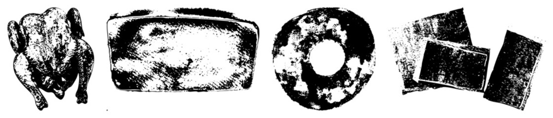 Vintage Stone Artifact and Textile Fragments with Animal Sculpture