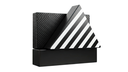 Abstract Sculpture with Stripes and Perforations