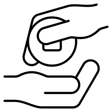 Sharing Money icon with outline style and pixel perfect base. Suitable for website design, logo, app and UI. Based on the size of the icon in general, so it can be reduced.