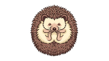 Cartoon Hedgehog Character Clipart - Adorable Cute Illustration for Kids, Isolated on transparent background. Playful Forest Animal Design Element for Graphic Projects.