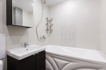 modern bathroom room with toilet and washing machine