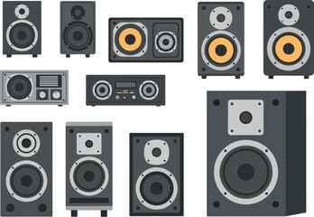 Audio Speaker Set Collection of Sound Systems for Music and Media Enjoyment
