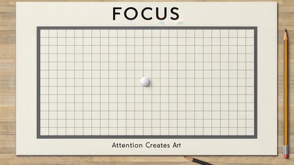 Small white dot in focus on a grid