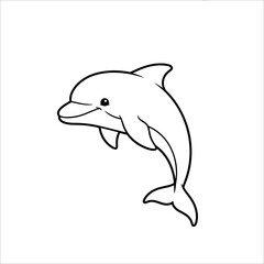 Obraz premium Dolphin vector illustration isolated on a white background swimming and jumping in the ocean