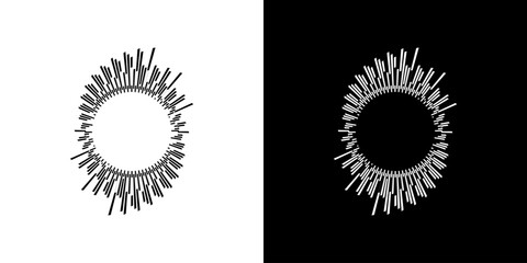 Fototapeta premium Dynamic abstract spiral sound wave rhythm lines. Circular spiral sound wave rhythm of lines. Circular futuristic abstract lines, black and white background.