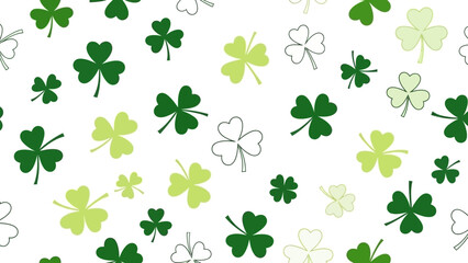 Fototapeta premium Lucky Green Clover Pattern Seamless Background for St. Patrick's Day Celebration