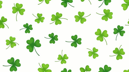 Fototapeta premium Seamless Pattern of Green Clover Leaves for St. Patrick's Day Celebration Background