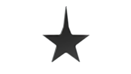 Black Star with White Outline