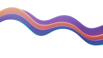 Abstract Wavy Ribbons in Purple, Orange, and Teal