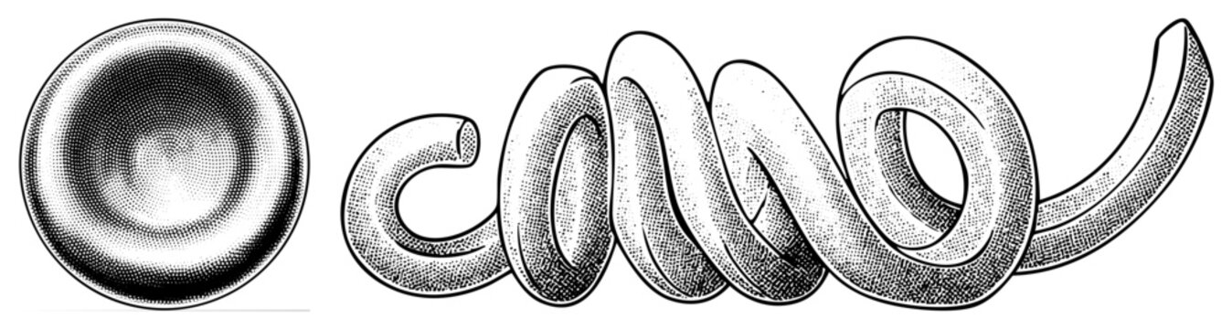 Vintage Halftone Typography Logo Featuring "CONO" in Bold Curved Letters