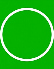 Simple green background with a white outlined circle in the center