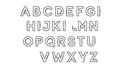 Clean minimal outline alphabet letters with modern style. Perfect for branding, typography layouts, educational use, posters, and contemporary graphic design.