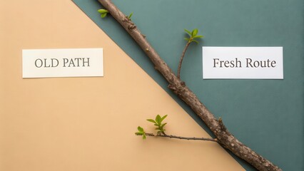 Branch of New Growth on Dual Tone Background