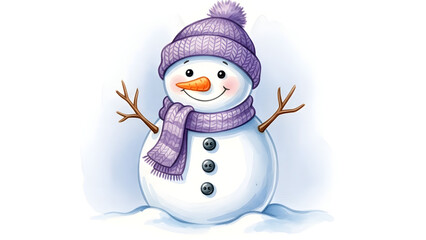 Cute Snowman Winter Illustration