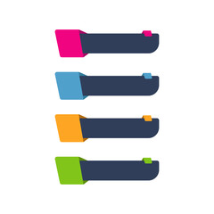 Creative Progress Bar UI Elements with Folded Flat Design Style