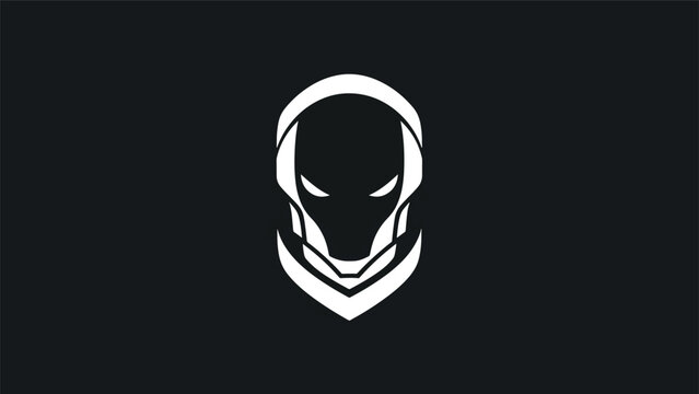 Intriguing Red Hood Symbol Depicted Against a Dark Background, Minimalist Design.