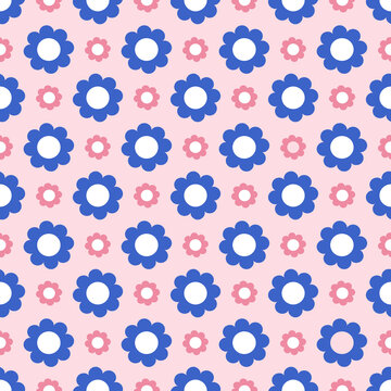 Powder Puff Pink Floral Seamless Repeat