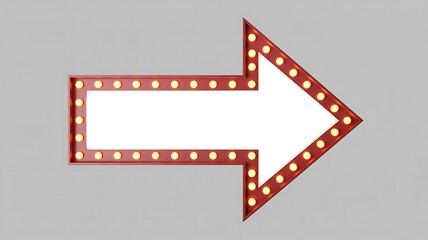 Fototapeta premium A retro illuminated arrow sign pointing to the right, perfect for directional cues or vintage decor inspiration