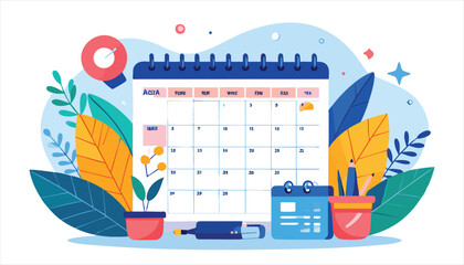 vector Calendar Page Page Object Stationery Office