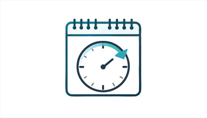 vector Calendar with Clock Icon Illustration Design