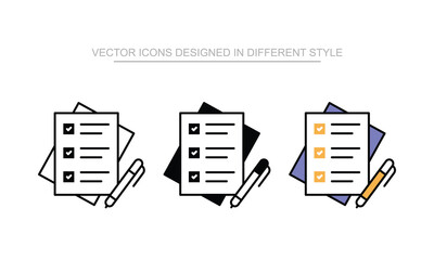 Quiz Sheet vector design in modern and trendy style icon
