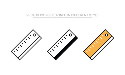 Ruler vector icon stock isolated on white sheet