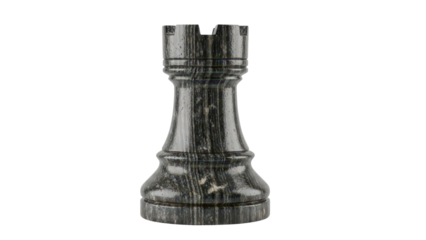 Dark Wood Chess Rook Piece Product Shot isolated PNG with Transparent Background