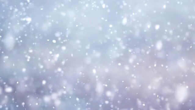 Soft focus white bokeh snow particles on a blurred blue purple - Powered by Adobe
