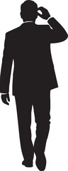 Fototapeta premium 30 Black Solid Silhouettes: Walking Away Looking Back