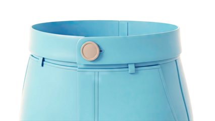 Close-up of Blue Trousers Waistband with Button