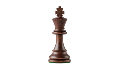 Dark Wood King Chess Piece Product Shot isolated PNG with Transparent Background