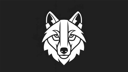 Obraz premium Intense wolf face illustration with sharp features and focused gaze.