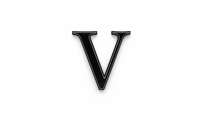 A Bold Black Letter V Symbol on a Clean White Background.