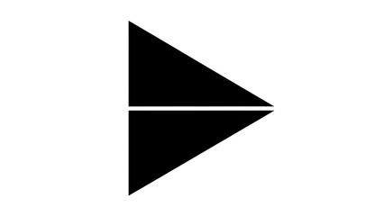 Simple black play arrow or forward direction button icon vector graphic design element isolated PNG with Transparent Background