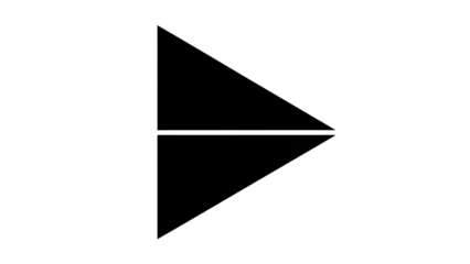Simple black play arrow or forward direction button icon vector graphic design element isolated PNG with Transparent Background
