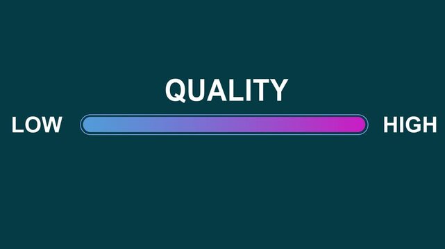Fingertip adjusting slider to increase quality from low to high, representing improvement and performance, Motion graphics of 2026 loading concept.