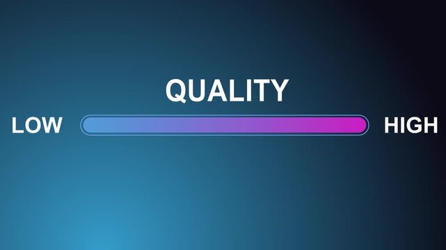 Fingertip adjusting slider to increase quality from low to high, representing improvement and performance, Motion graphics of 2026 loading concept.