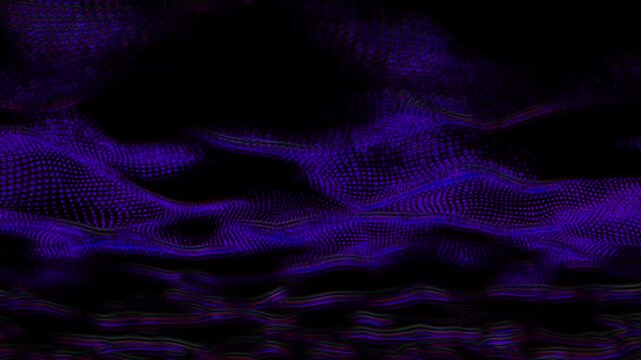 Mysterious purple waves undulate across a dark landscape, evoking an otherworldly ambiance, as if encoded the visual in a surreal nighttime scene