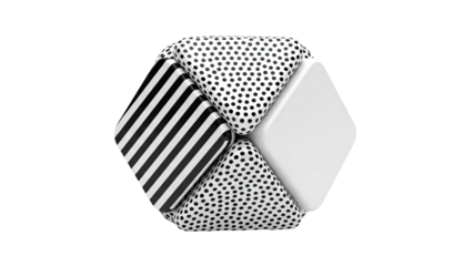 Geometric Object with Black and White Patterns