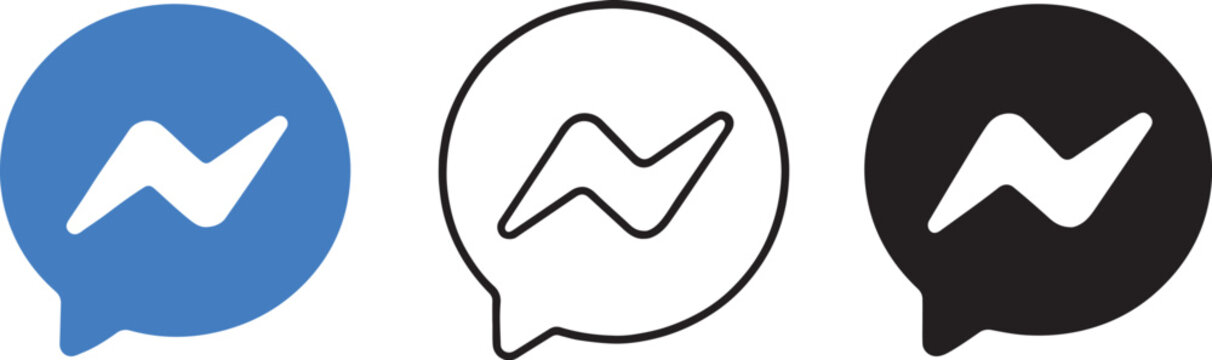 Veraity style of messenger icon vector in a white background