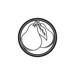 Fresh Pear Fruit Vector Icon, Minimalist and Modern Fruit Illustration
