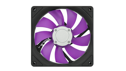 Purple Computer Fan with Black Frame