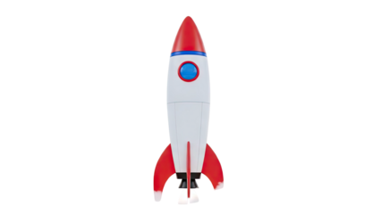 Red, White, and Blue Toy Rocket Ship