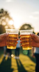 Cheers to Friendship - Raising Glasses of Beer in Celebration.