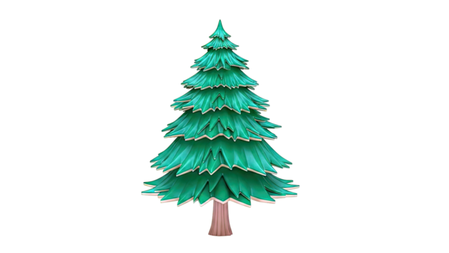 Stylized Green Christmas Tree - Powered by Adobe