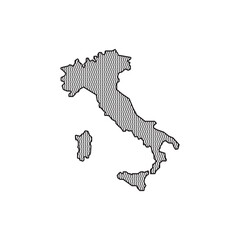 Simple map of Italy isolated on white background. Italian black sign logo vector illustration