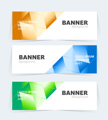 Fototapeta premium Geometric banner design with vector presentation template.